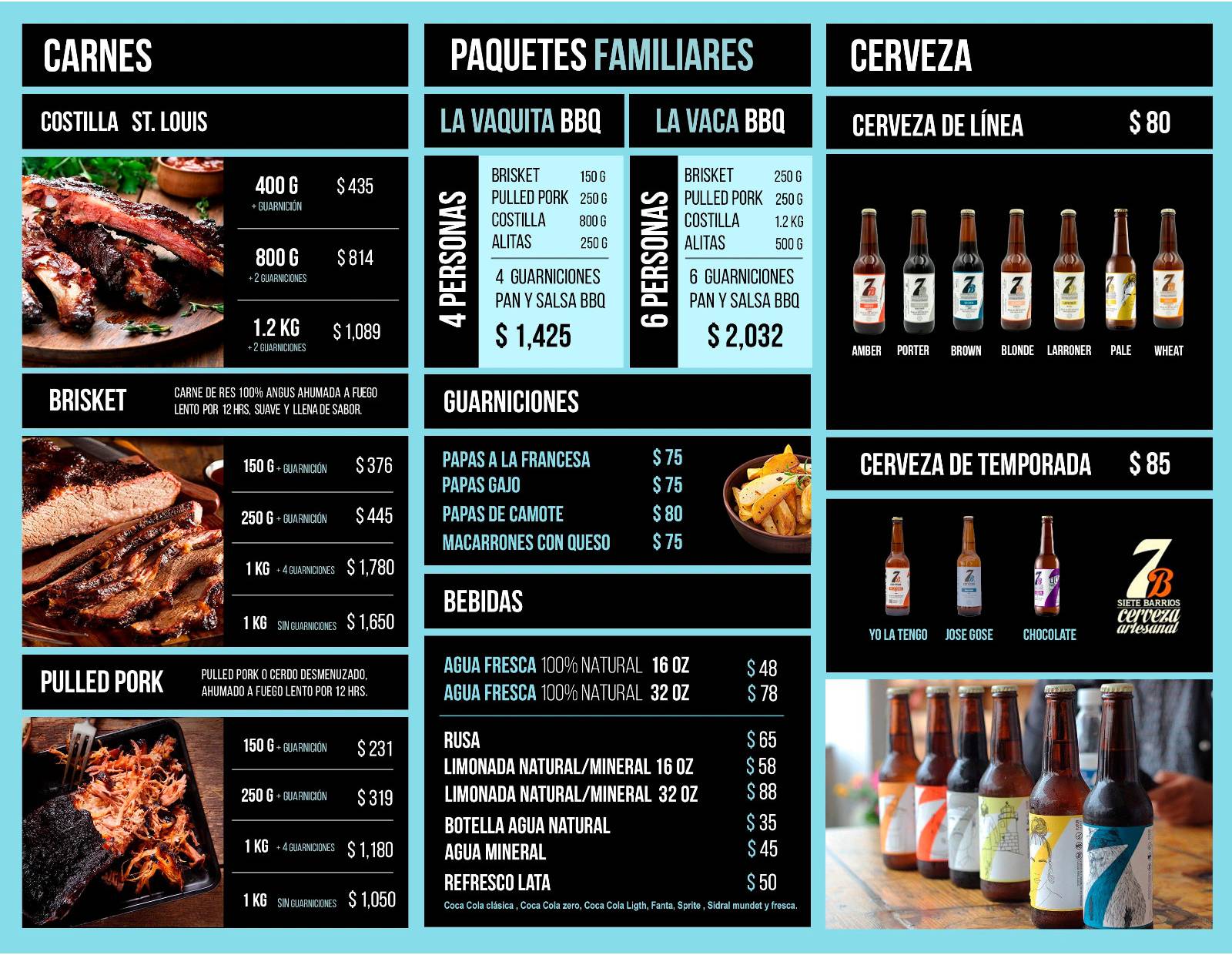 Menu Bodecatta BBQ Sucursal 7B
