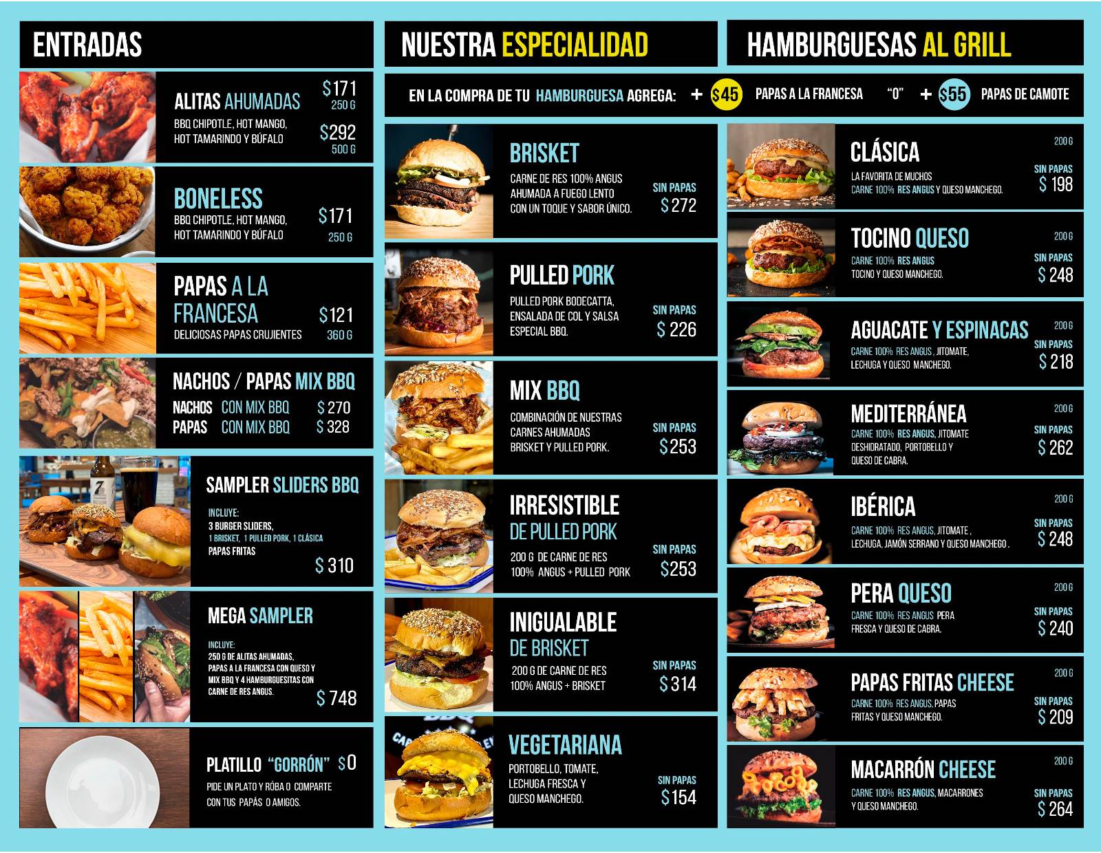 Menu Bodecatta BBQ Sucursal 7B